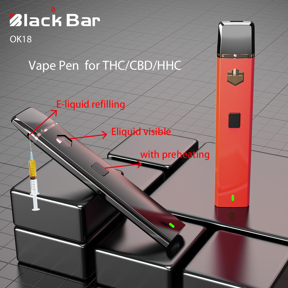 hookah shisha Slim design Vape Electric Cigarettes Puff Bar Ecig Rechargeable ok18 1ML/2ML(PREHEATING) Vape Pod Puffs OEM ODM Vape