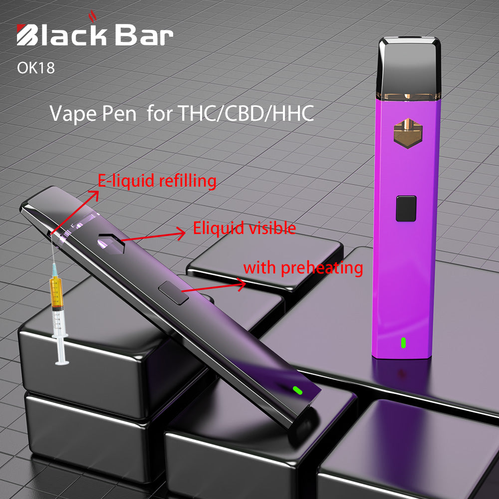hookah shisha Slim design Vape Electric Cigarettes Puff Bar Ecig Rechargeable ok18 1ML/2ML(PREHEATING) Vape Pod Puffs OEM ODM Vape