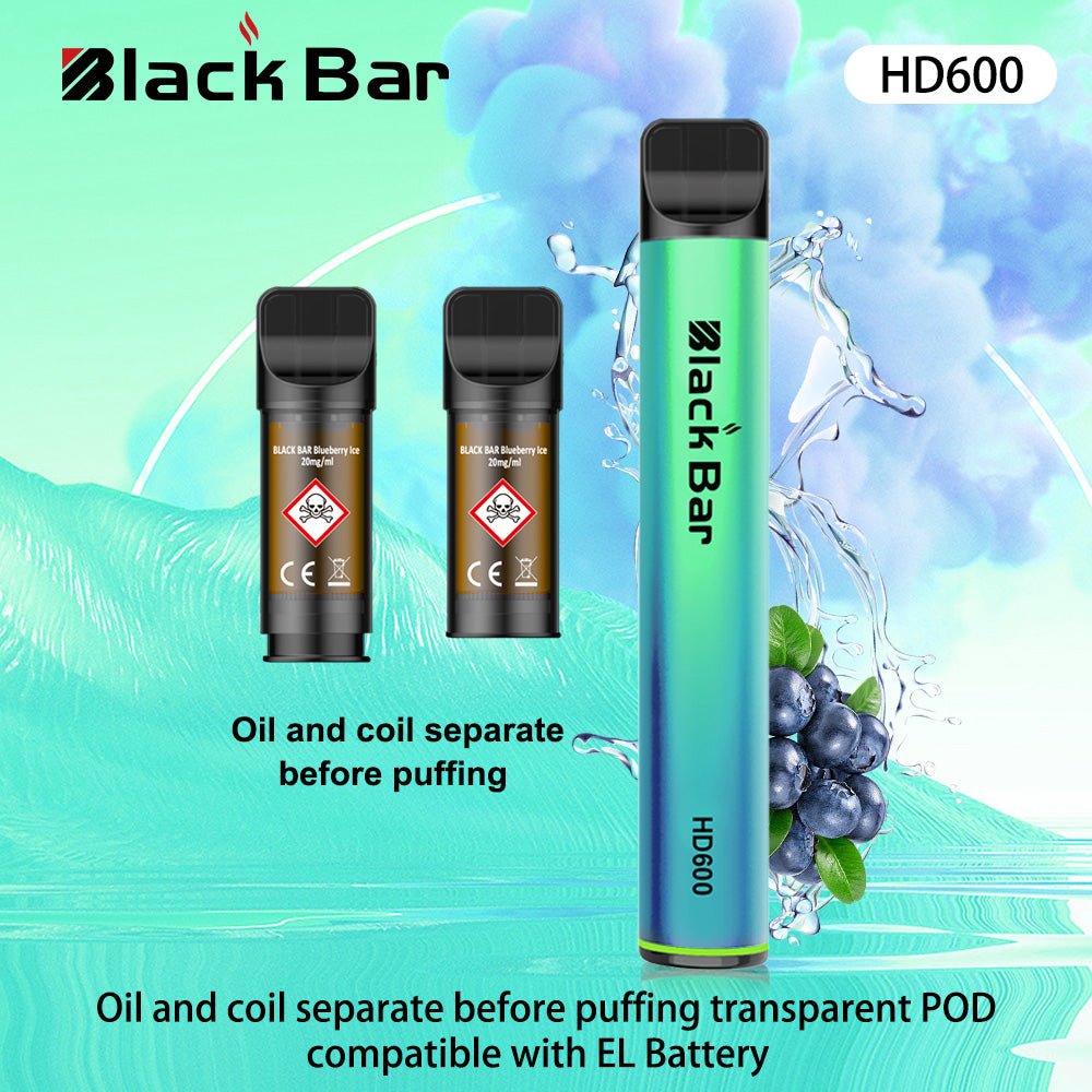 HD600Sp-Oil and coil separate before&nbsp;pung transparent POD&nbsp;compatible with EL Battery