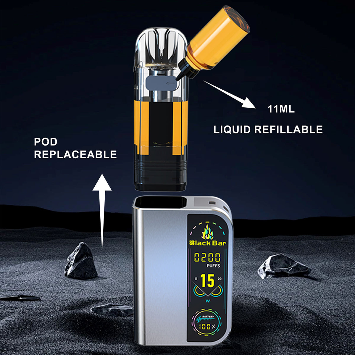 HD20-11ml oil-filled style Pod replaceable airflow adjustable airflow adjustable battery changeable