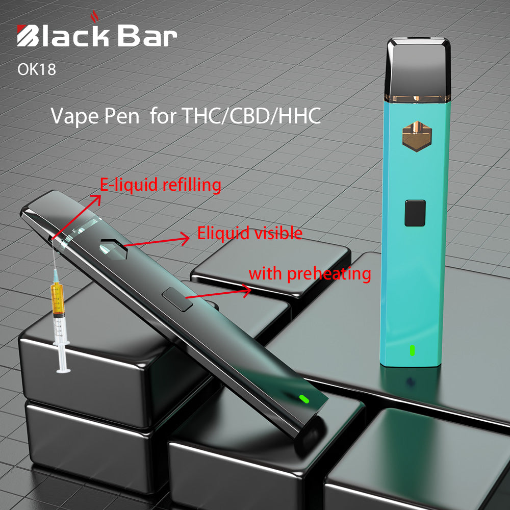 hookah shisha Slim design Vape Electric Cigarettes Puff Bar Ecig Rechargeable ok18 1ML/2ML(PREHEATING) Vape Pod Puffs OEM ODM Vape