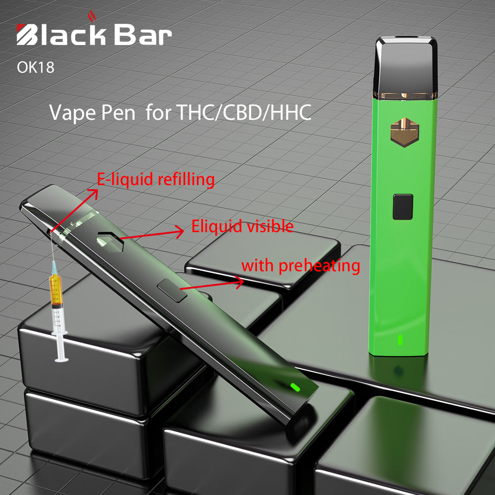 hookah shisha Slim design Vape Electric Cigarettes Puff Bar Ecig Rechargeable ok18 1ML/2ML(PREHEATING) Vape Pod Puffs OEM ODM Vape