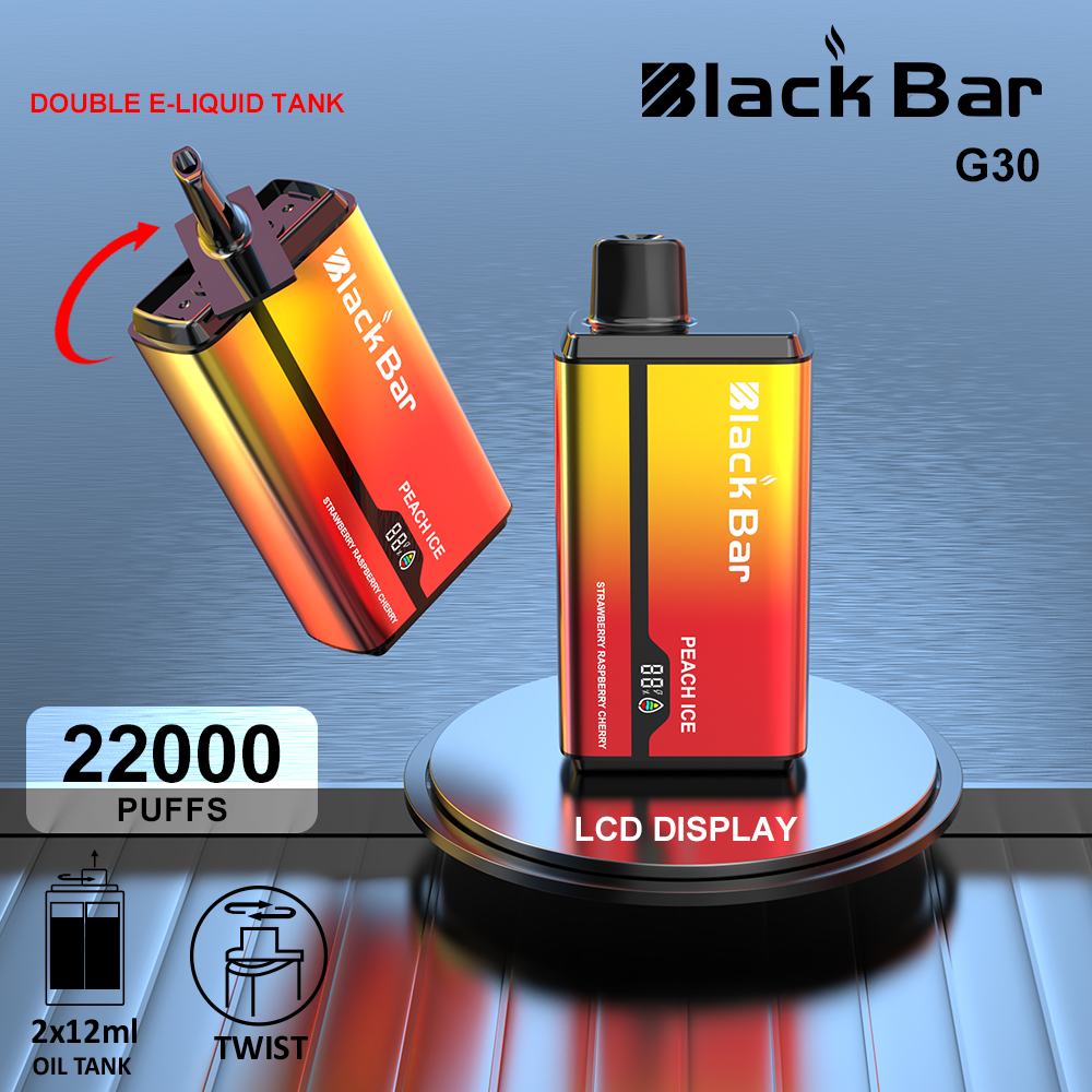 G30 2 flavors in one device 2*10 tank twist 22000 puffs lcd display